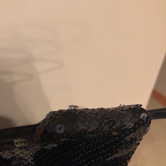 Ali Ro Black & Blue Sequin Sleeveless Shift Dress Size 6 Swiftie Reputation Era - Picture 9 of 9